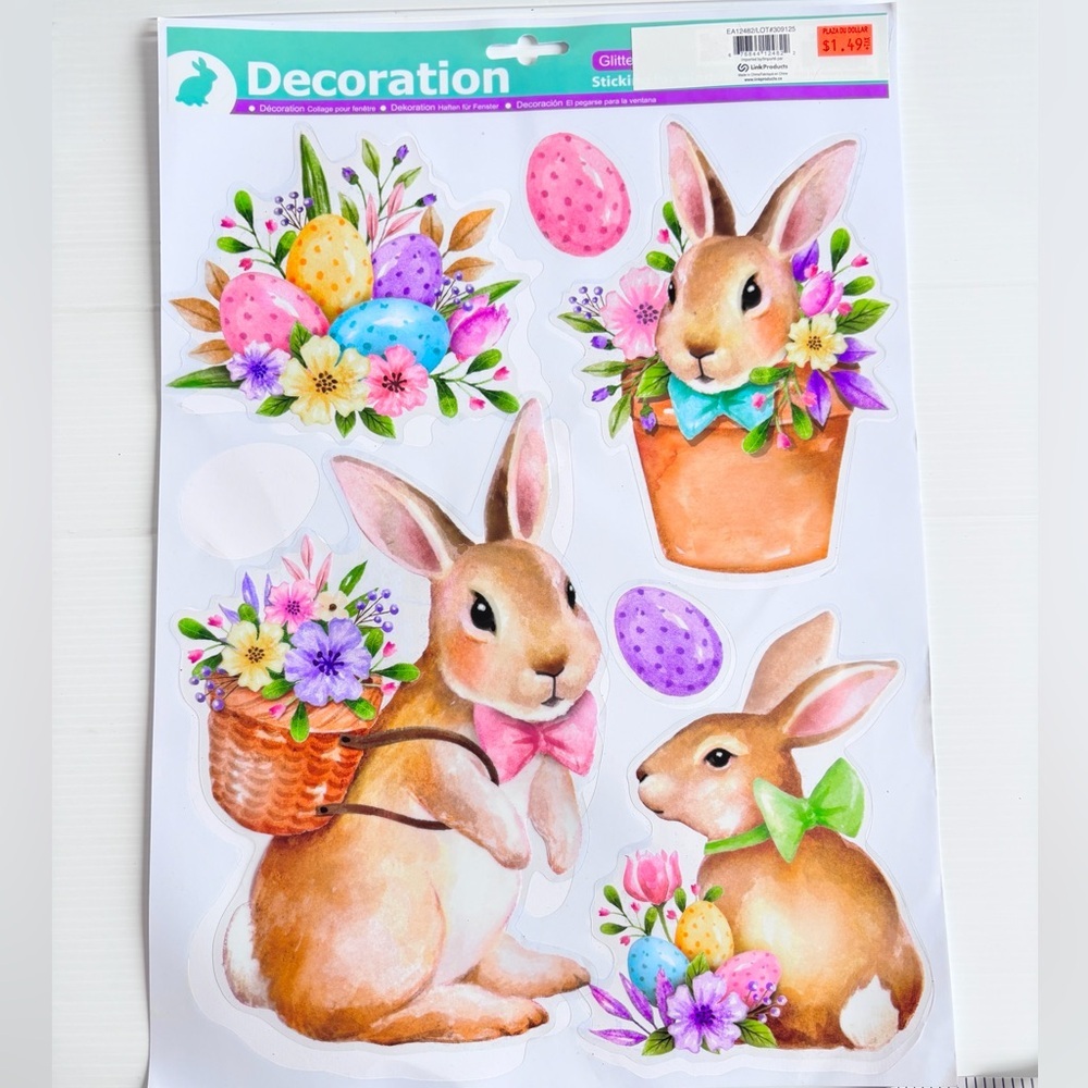 Easter Bunny Window Clings Spring Home Decor